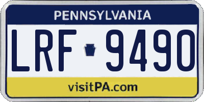 PA license plate LRF9490