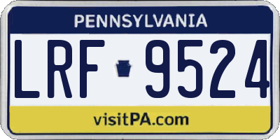 PA license plate LRF9524