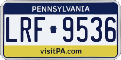 PA license plate LRF9536