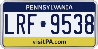 PA license plate LRF9538