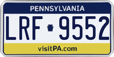 PA license plate LRF9552
