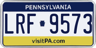 PA license plate LRF9573