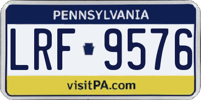 PA license plate LRF9576