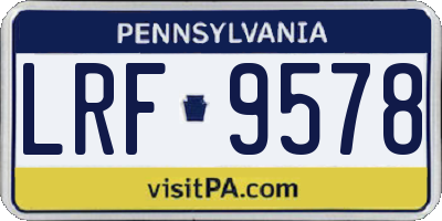 PA license plate LRF9578