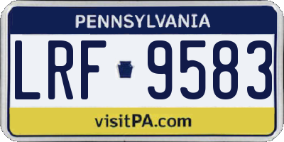 PA license plate LRF9583