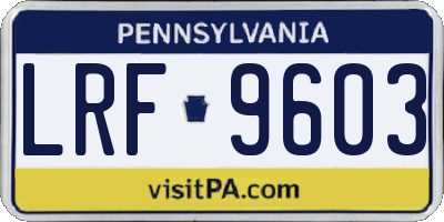 PA license plate LRF9603