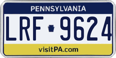 PA license plate LRF9624