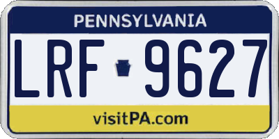 PA license plate LRF9627