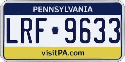 PA license plate LRF9633