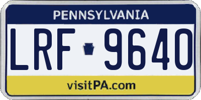 PA license plate LRF9640