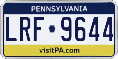 PA license plate LRF9644