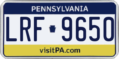 PA license plate LRF9650