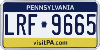 PA license plate LRF9665
