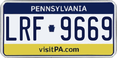 PA license plate LRF9669