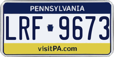 PA license plate LRF9673