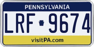 PA license plate LRF9674