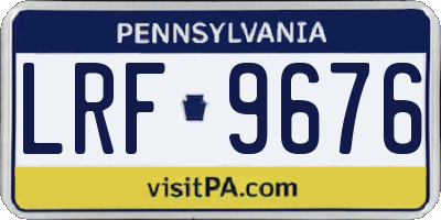 PA license plate LRF9676