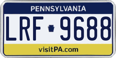 PA license plate LRF9688
