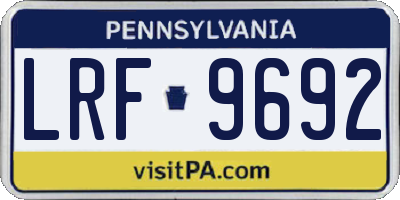 PA license plate LRF9692