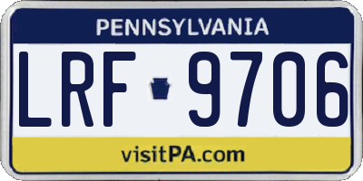 PA license plate LRF9706