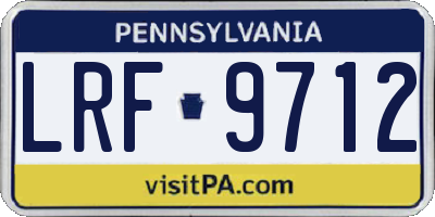 PA license plate LRF9712