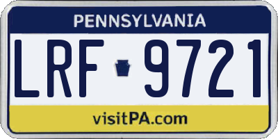 PA license plate LRF9721