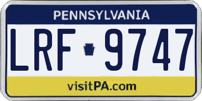 PA license plate LRF9747