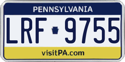 PA license plate LRF9755