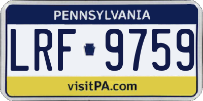 PA license plate LRF9759