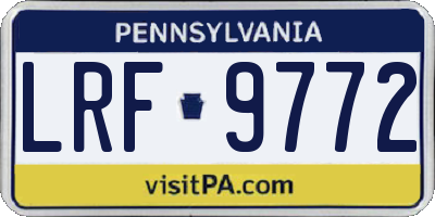 PA license plate LRF9772