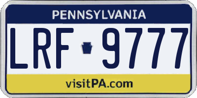 PA license plate LRF9777