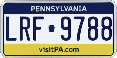 PA license plate LRF9788