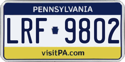 PA license plate LRF9802