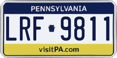 PA license plate LRF9811