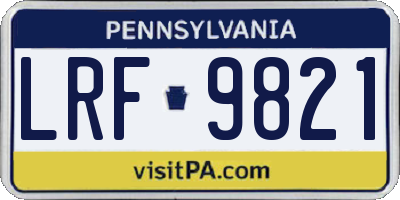PA license plate LRF9821