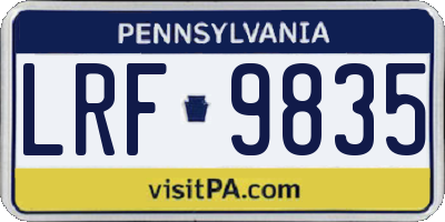 PA license plate LRF9835
