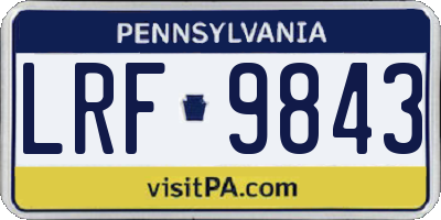 PA license plate LRF9843