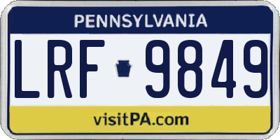 PA license plate LRF9849