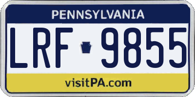 PA license plate LRF9855