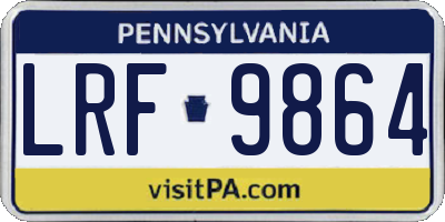 PA license plate LRF9864