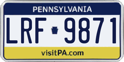 PA license plate LRF9871