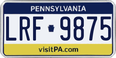 PA license plate LRF9875