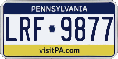 PA license plate LRF9877
