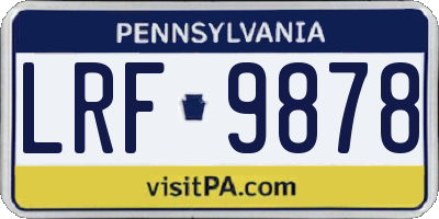 PA license plate LRF9878