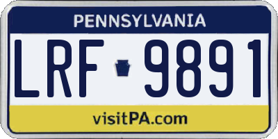 PA license plate LRF9891