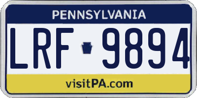 PA license plate LRF9894