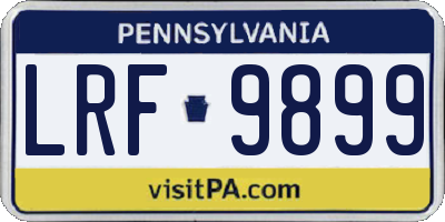 PA license plate LRF9899