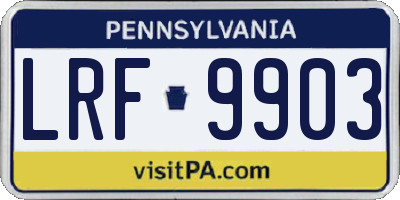 PA license plate LRF9903