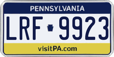 PA license plate LRF9923