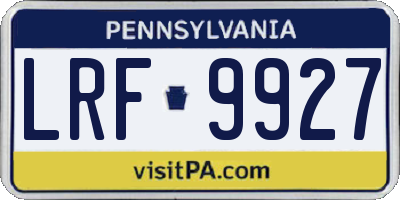 PA license plate LRF9927